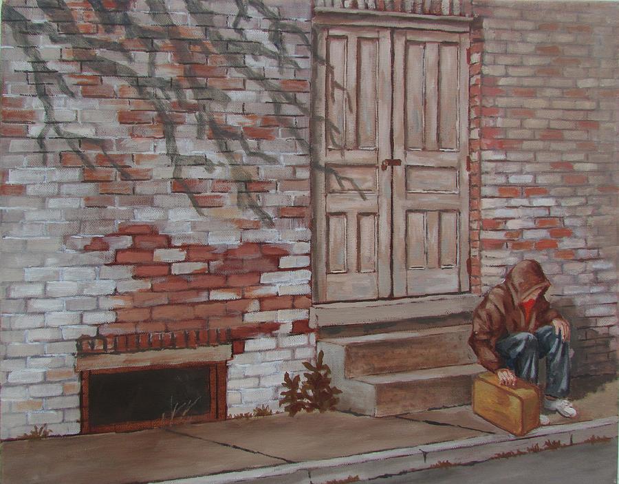 900x703 Homeless Painting By Tony Caviston - Homeless Painting