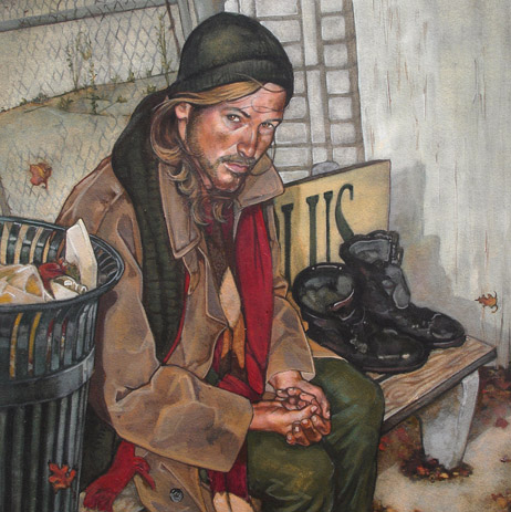462x463 Homeless Vet By Wjh3 - Homeless Painting