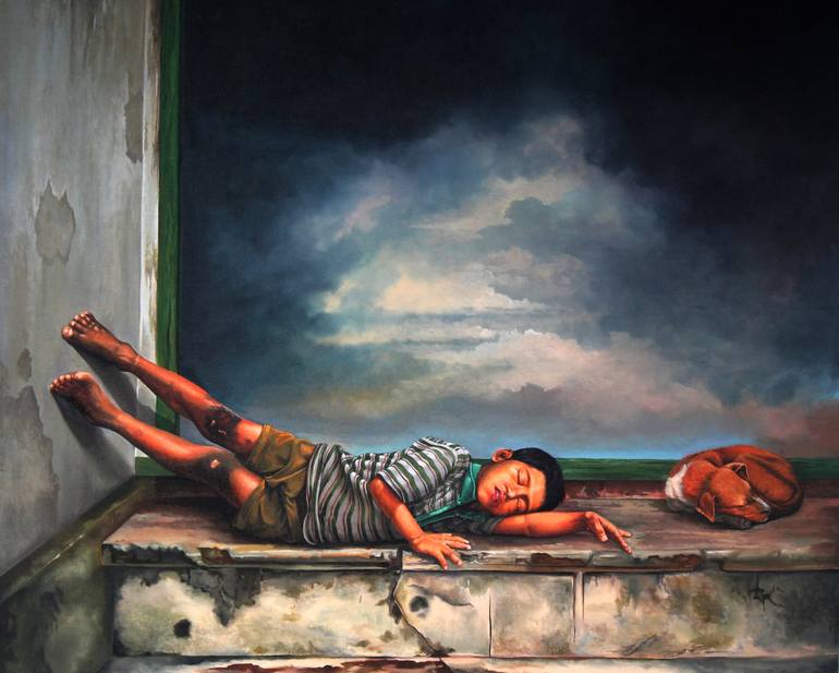 770x617 Saatchi Art Homeless Painting By Ihwan Vallone - Homeless Painting