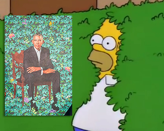 549x440 Obama Portrait Underwhelms Social Media Compares It To Homer Simpson - Homer Simpson Painting