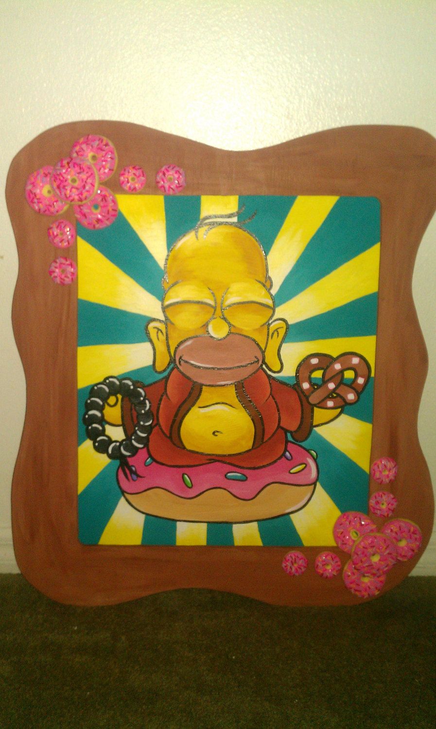 897x1500 Homer Simpson Buddha Painting By Tat2mama3 On Etsy My Etsy - Homer Simpson Painting