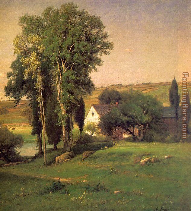 633x700 George Inness Old Homestead Painting Anysize 50% Off - Homestead Painting