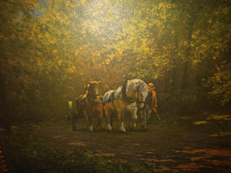 800x600 Homeward Bound By E Thomas.oil Painting With Gold Leaf Frame Value - Homeward Bound Painting