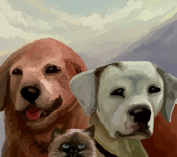 600x530 Childhood Heroes Homeward Bound By Nostalgicchills - Homeward Bound Painting