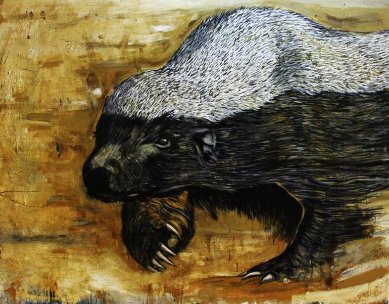 770x601 Saatchi Art Honey Badger Painting By Ahmet Sari - Honey Badger Painting