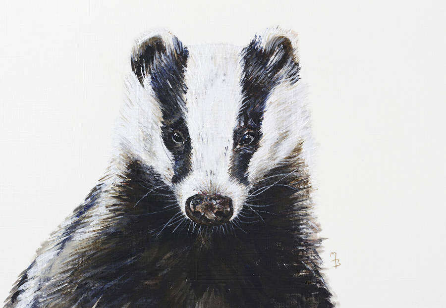 900x622 British Badger Original Acrylic Painting By Mollieart - Honey Badger Painting