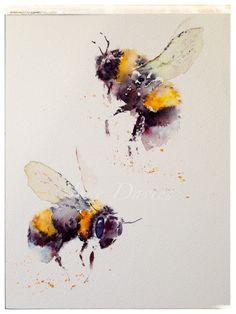 236x314 Bee Watercolor Painting - Honey Bee Watercolor Painting