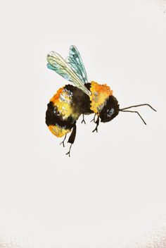 236x352 Bumblebee Watercolor Painting - Honey Bee Watercolor Painting