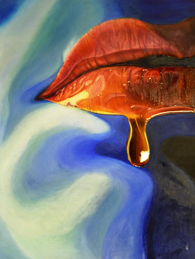 677x900 Luscious Lips Of Honey Painting By Liz Noska - Honey Painting