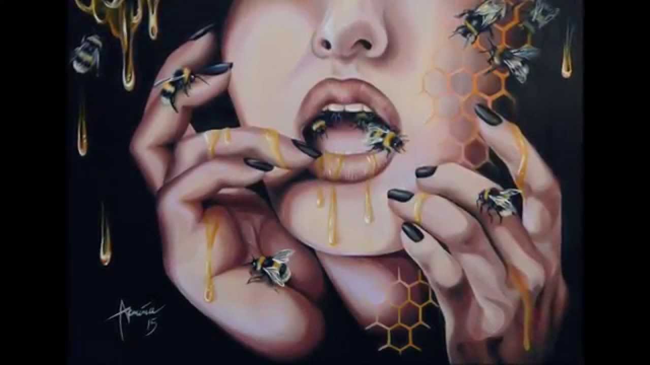 1280x720 Painting In Progress, The Bees Made Honey By Ardent Shadows - Honey Painting