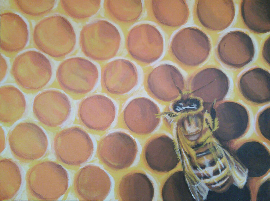 900x670 Honeycomb Painting By Robert Brown - Honeycomb Painting