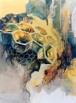 257x350 Louise Bird Honeycomb Landscape I Gallery - Honeycomb Painting