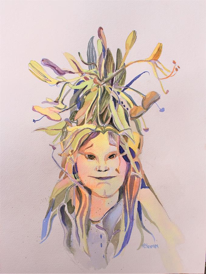 678x900 Miss Honeysuckle Painting By Mindy Newman - Honeysuckle Painting