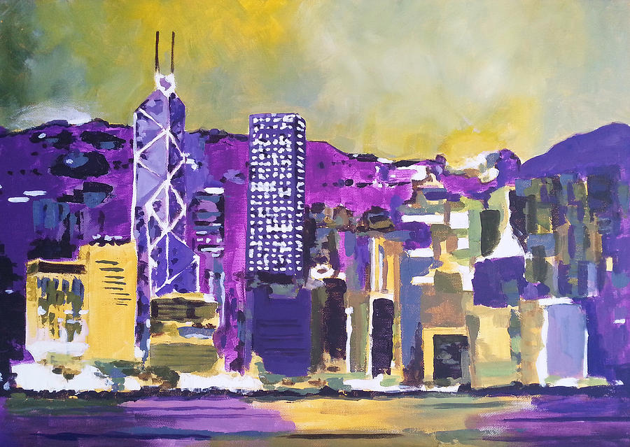 900x639 Hong Kong Painting By Angelina Sofronova - Hong Kong Painting