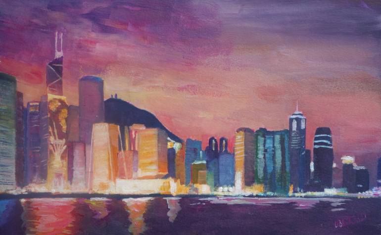 770x475 Saatchi Art Hong Kong Skyline - Hong Kong Painting