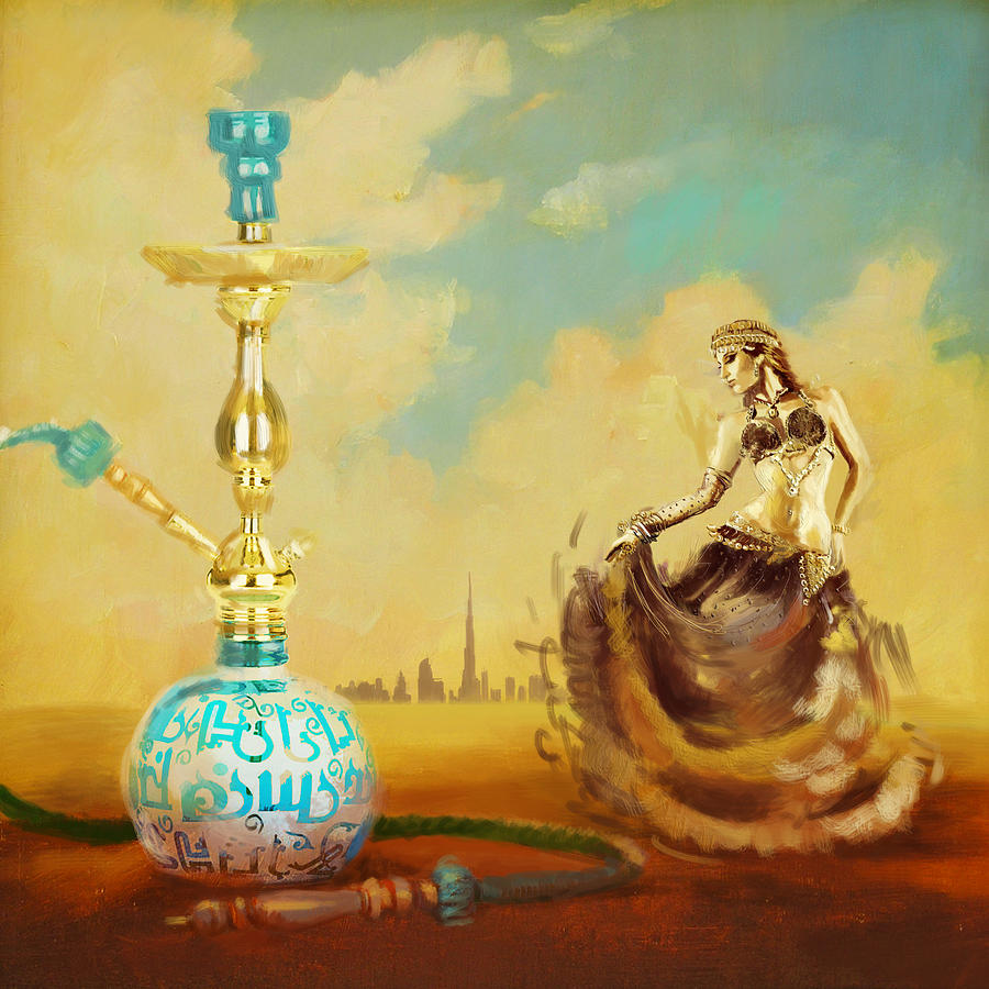 900x900 Hookah Bar Painting By Corporate Art Task Force - Hookah Painting