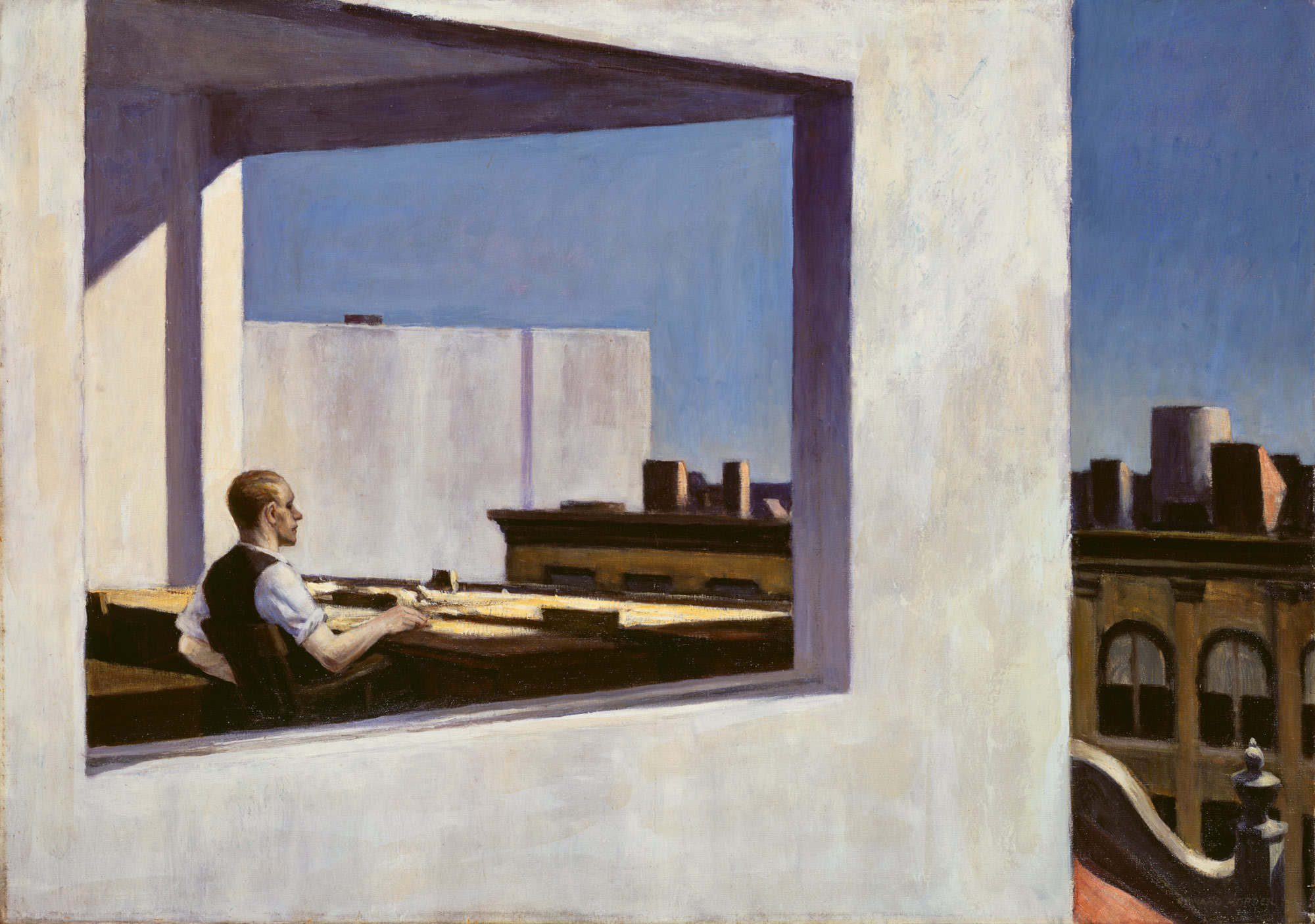 2000x1405 Office In A Small City Edward Hopper 53.183 Work Of Art - Hooper Painting