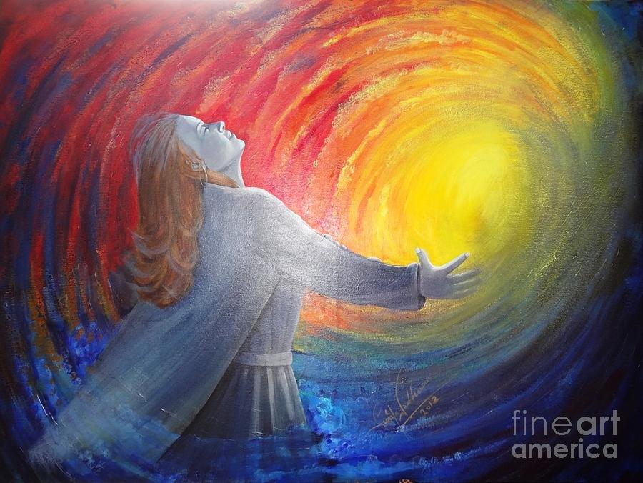 900x676 Ray Of Hope Painting By Sunita Wadhawan - Hope Painting