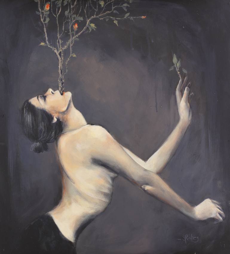 770x849 Saatchi Art Through Pain, Hope Grows Painting By Sara Riches - Hope Painting