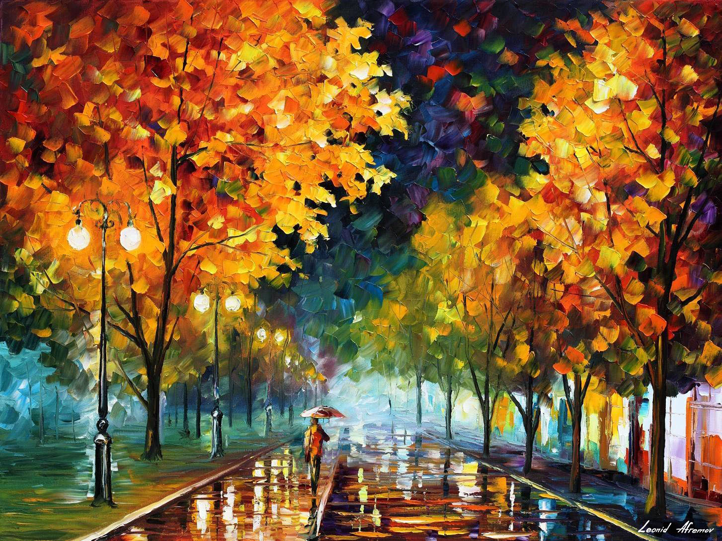 1453x1090 The Way To Hope Palette Knife Oil Painting On Canvas By Leonid - Hope Painting