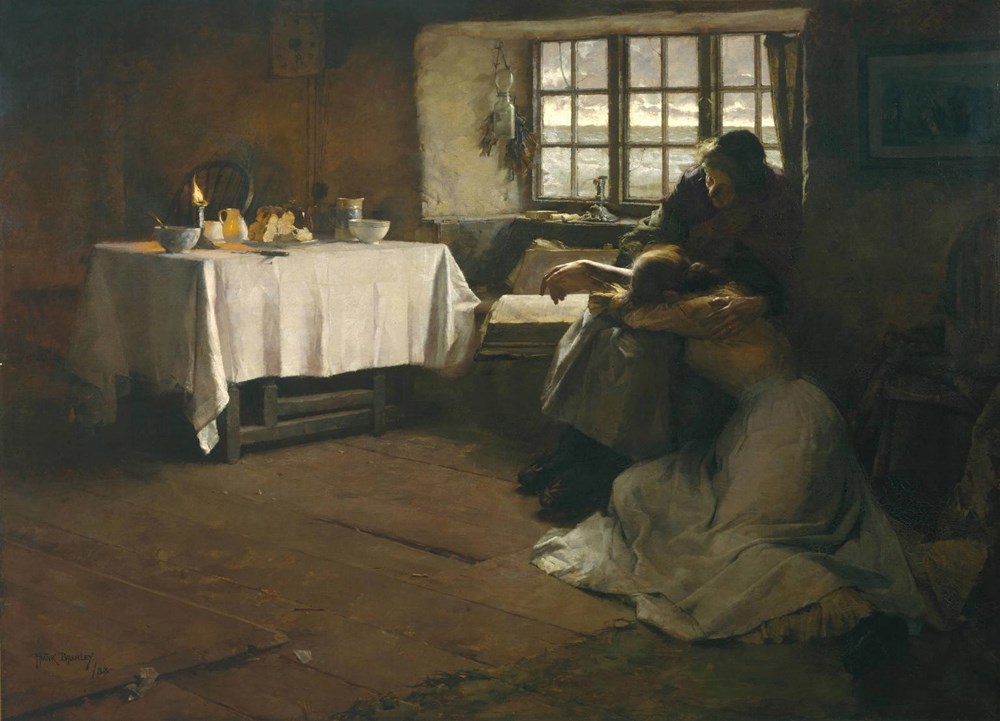 1000x721 Arc Frank Bramley - Hopeless Dawn Painting