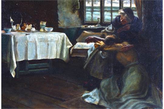 540x360 After Frank Bramley (1888) Oil On Canvas, A Hopeless Dawn 1ft - Hopeless Dawn Painting