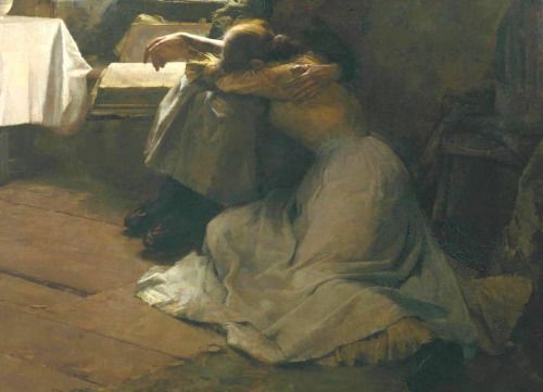 500x361 Frank Bramley - Hopeless Dawn Painting