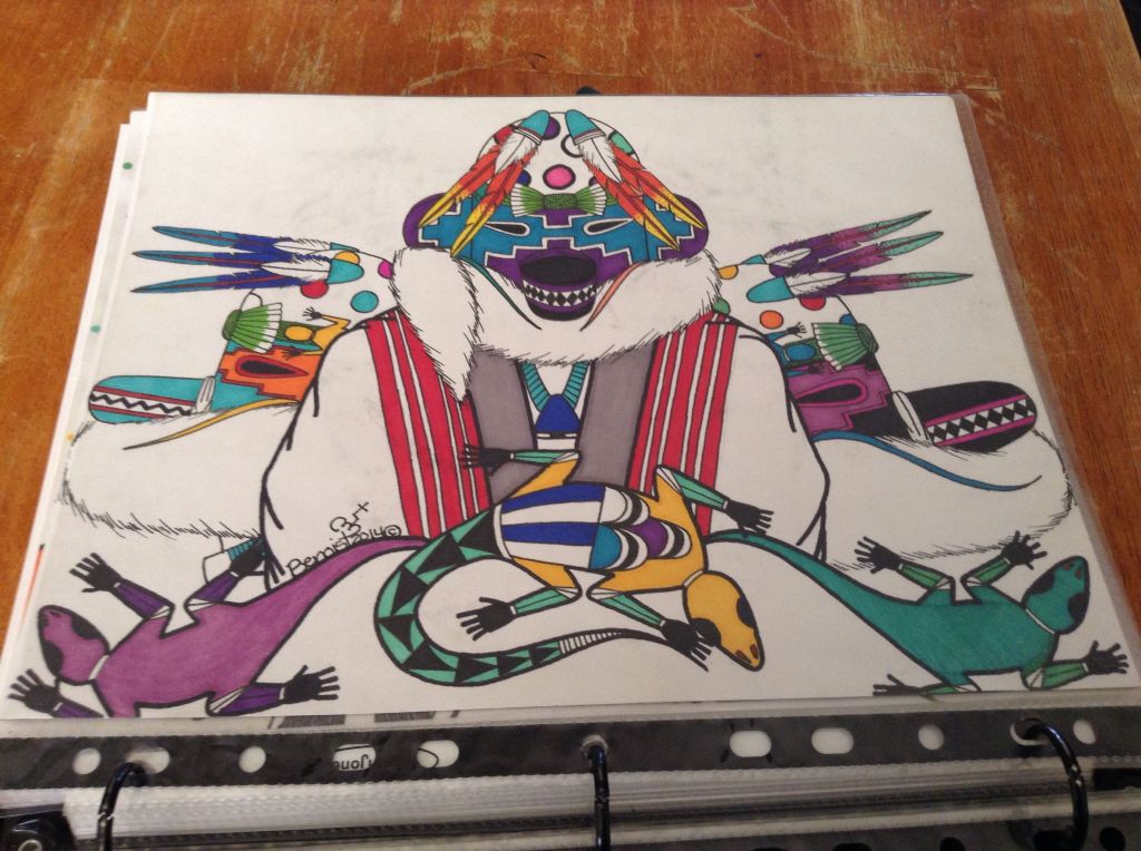 1024x764 Monogya Lizard Brothers Drawing Hopi Art Benoist Studios - Hopi Painting