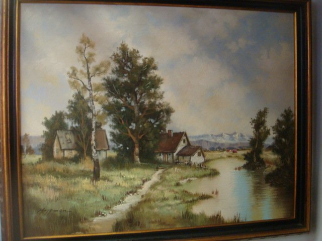 640x480 Signed Hoppman, Landscape Oil On Canvas - Hoppman Painting