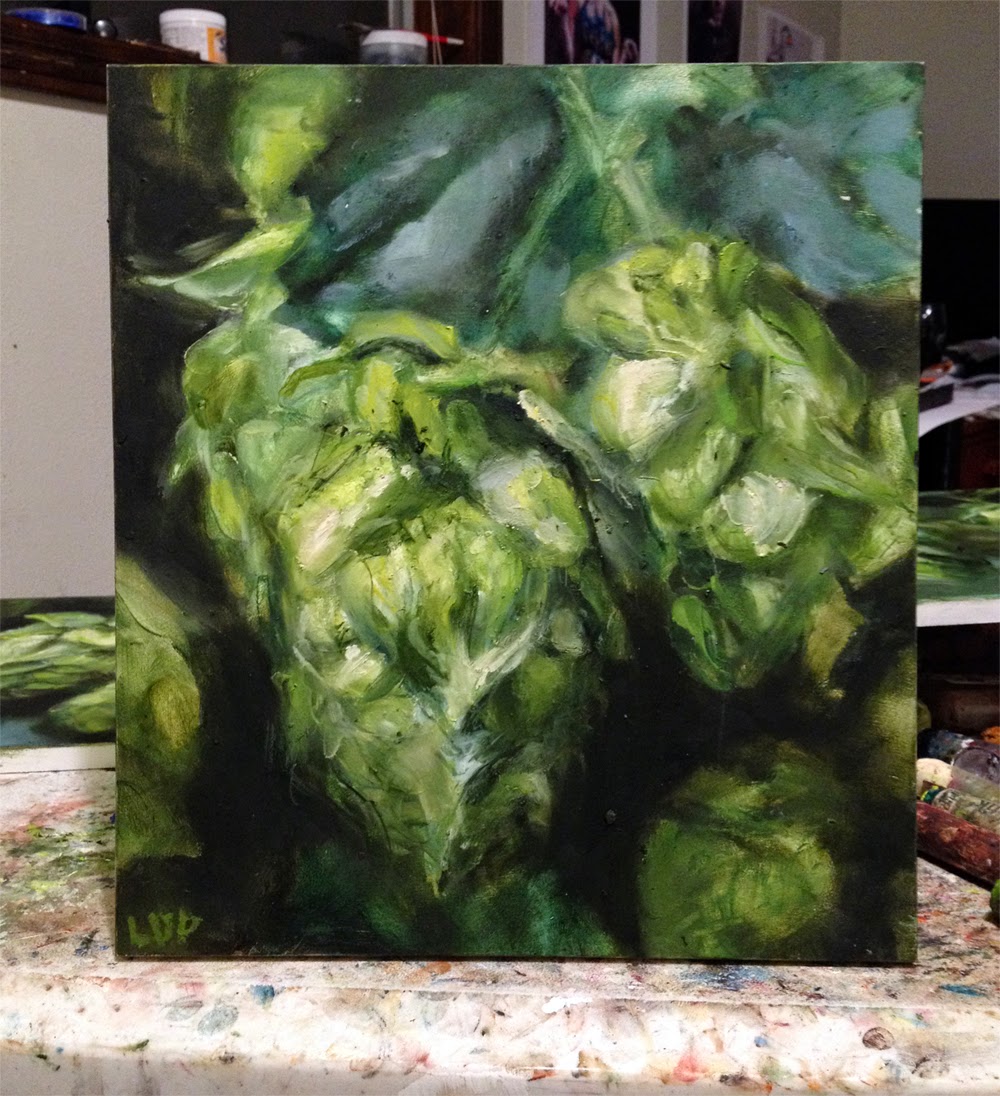 1000x1096 Beer Paintings - Hops Painting
