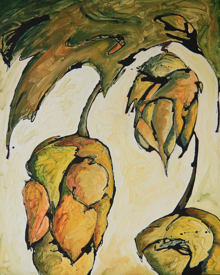 718x900 Hops Art Hop Harvest By Alexandra Ortiz De Fargher Hops Quilt - Hops Painting