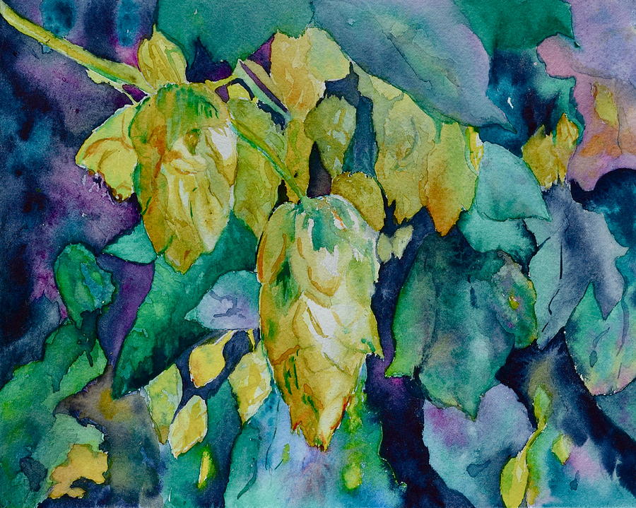 900x719 Hops Painting By Beverley Harper Tinsley - Hops Painting