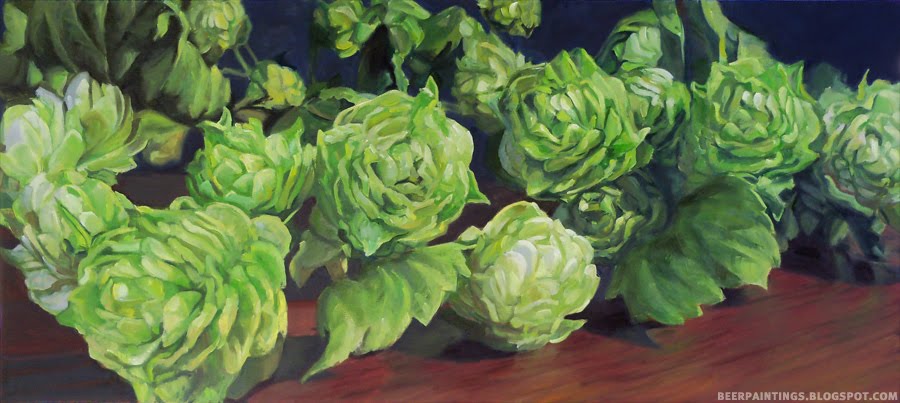 900x403 Beer Paintings - Hops Painting