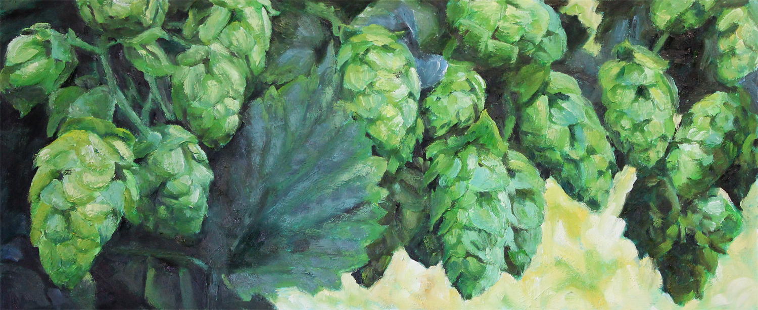 1500x615 Beer Paintings - Hops Painting