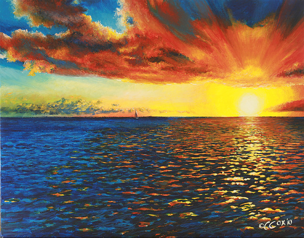 600x471 Painted Horizon Painting By Christopher Cox - Horizon Painting