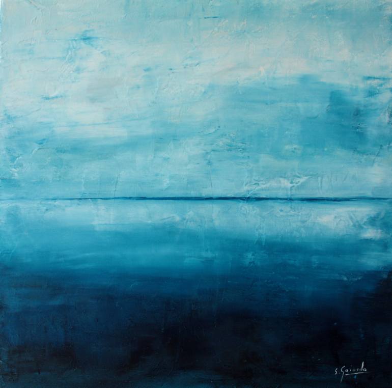 770x762 Saatchi Art Blue Horizon Painting By Sophie Gaiardo - Horizon Painting