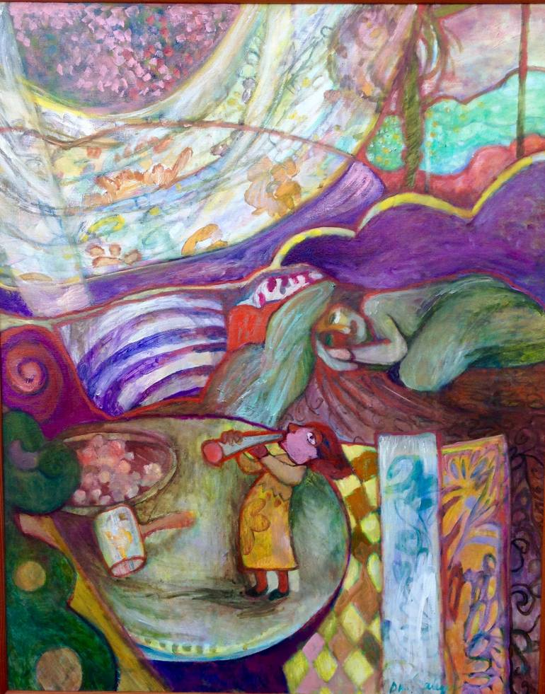 770x981 Saatchi Art Toot Your Horn Painting By Dixie Salazar - Horn Painting