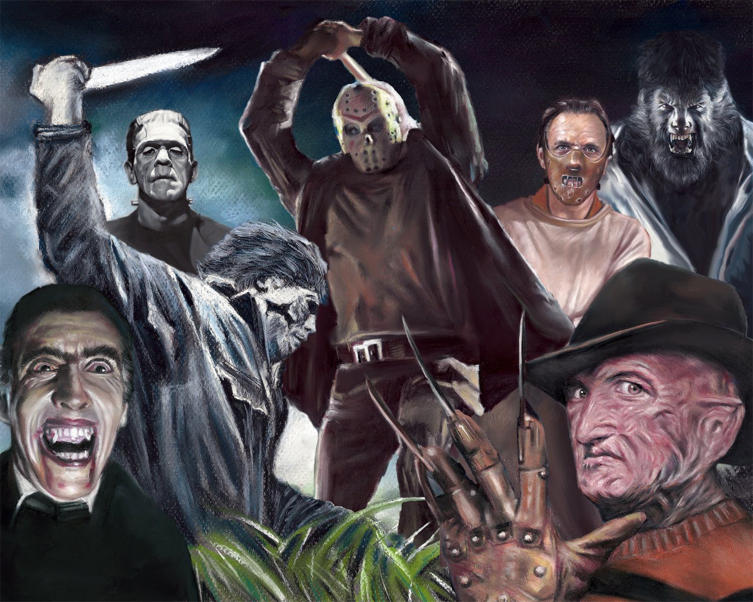 Horror Movie Painting at PaintingValley.com | Explore collection of ...