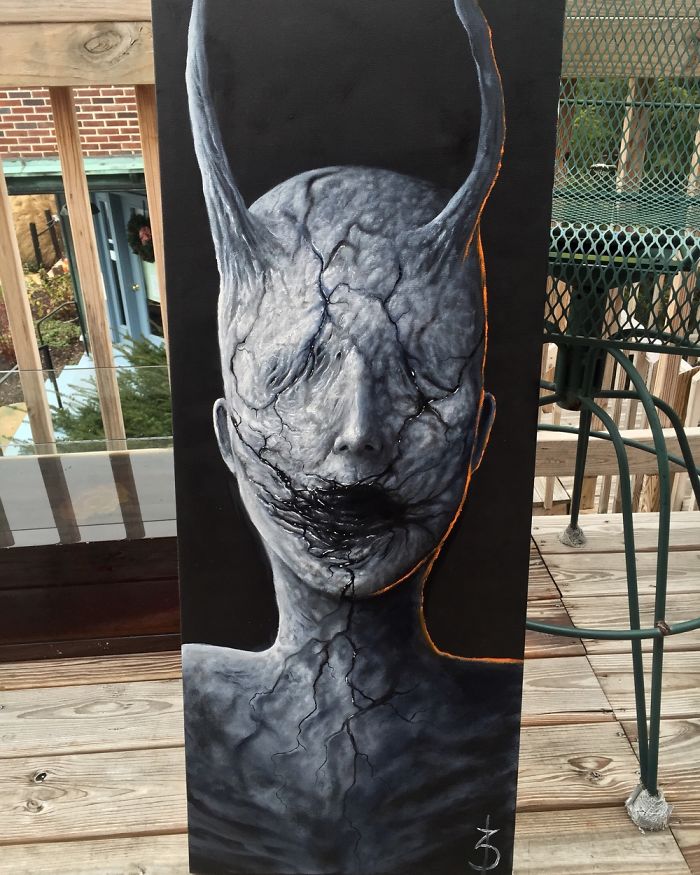 700x875 My Latest Horror Paintings Created With Oil Bored Panda - Horror Painting