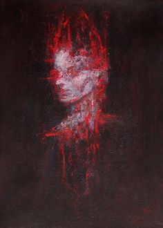 236x330 Dryade Painting. Acrylic And Oil Pastels On Canvas. 30x40cm - Horror Painting