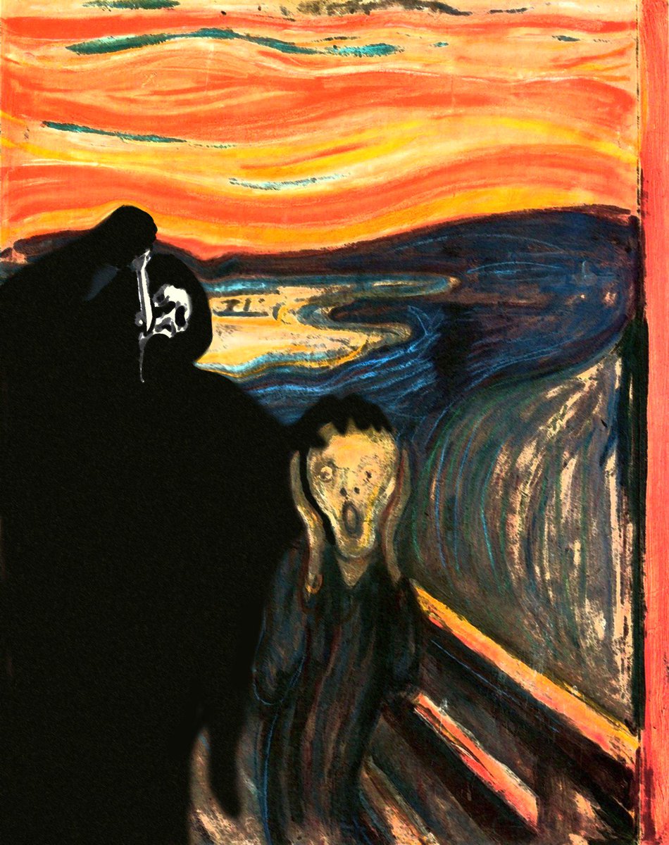 950x1200 Father Death On Twitter Original Scream Painting - Horror Painting