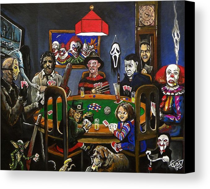 678x610 Horror Card Game Canvas Print Canvas Art By Tom Carlton - Horror Painting Game