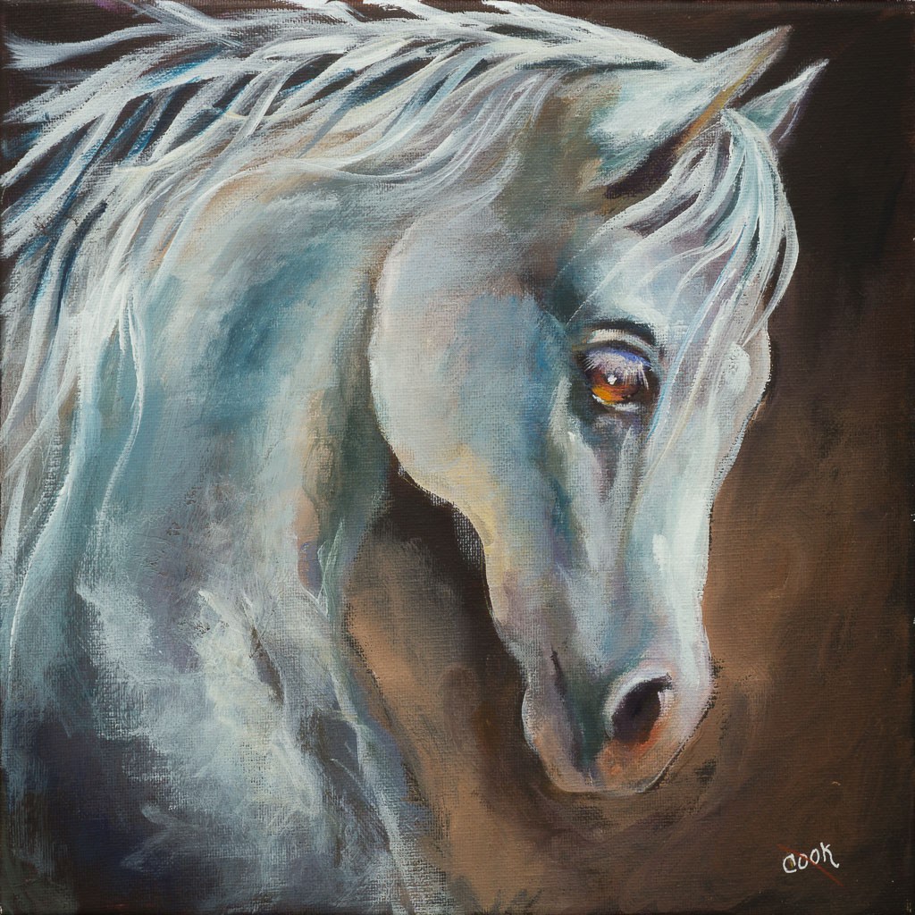 1024x1024 Orsie The Arabian Horse - Horse Acrylic Painting