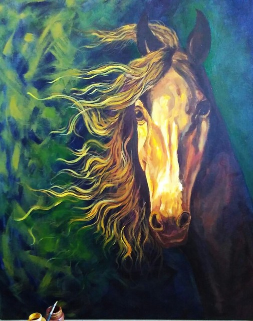 505x640 Pratika Birari Artwork Horse Original Painting Acrylic Horses Art - Horse Acrylic Painting