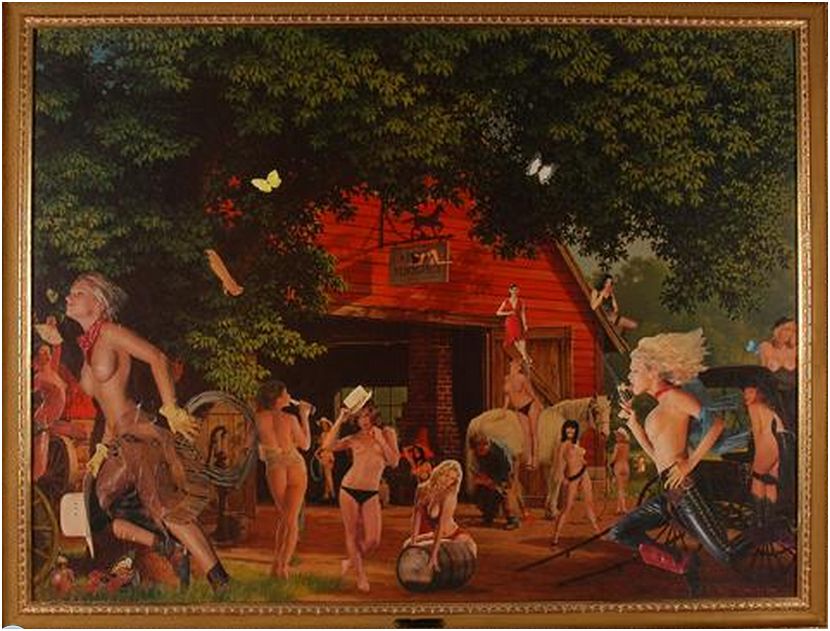 830x631 Max Fleshman The Freeman Project - Horse And Buggy Days Painting