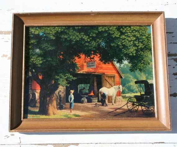 570x475 Vintage Paul Detlefsen - Horse And Buggy Days Painting