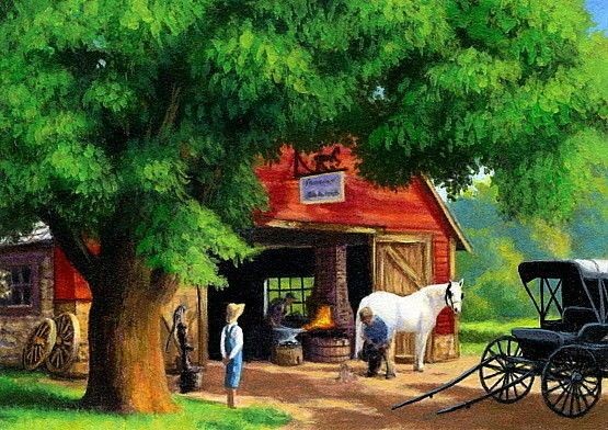 555x392 Faith Family Farming Horse And Buggy Days Visual Rhetoric - Horse And Buggy Days Painting