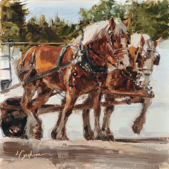 648x648 Lindsay Bittner Graham, Impressionist Painter, Horse Paintings - Horse And Buggy Painting