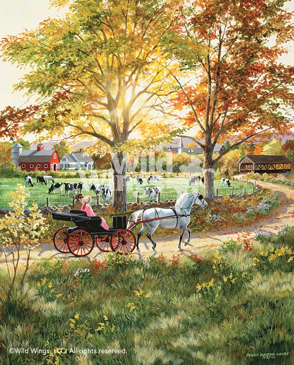 604x750 Country Ride Original Acrylic Painting Wild Wings - Horse And Carriage Painting