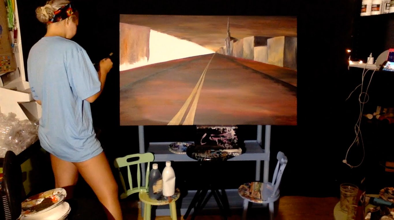 1366x765 Horse Carriage Time Lapse Painting - Horse And Carriage Painting
